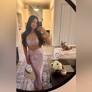 Satin skirt set in Lavender - Hello Molly